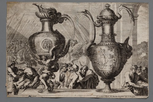 Ornamentprent. Vases ou burettes à la romaine.